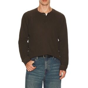 PAIGE Abaroa Henley Lightweight Jersey in Deep Oak Size Small NWT Small Flaw